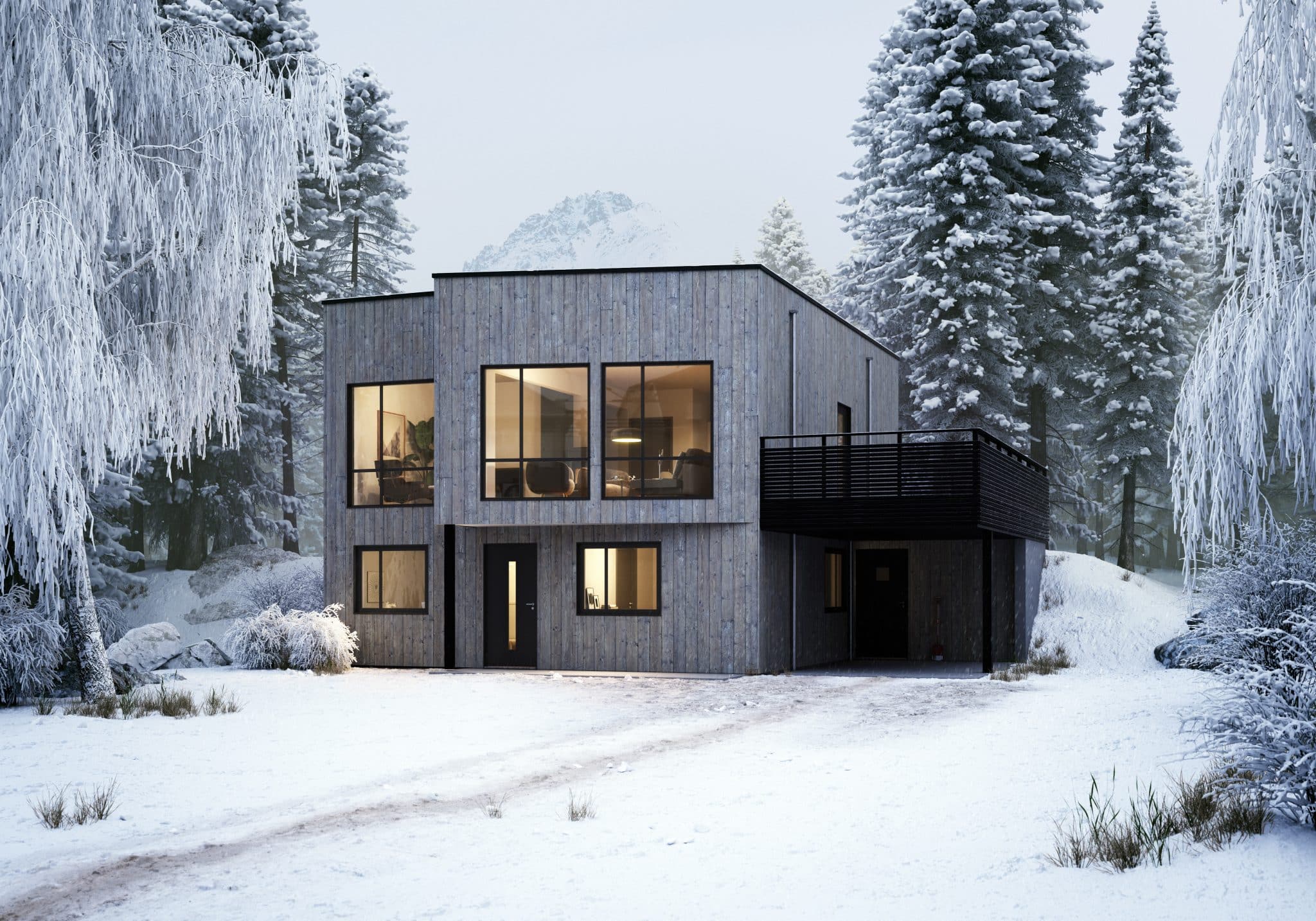 Flotte ferdighus for skrå tomt og skrått terreng - Hellvik Hus